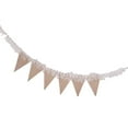 thumbnail image 1 of Banderín de arpillera de encaje de arpillera Bunting colgante Decoración rústica perfecl Bandera de arpillera de encaje, 1 of 8