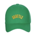 thumbnail image 2 of Daxton USA Cities States Baseball Hat Cap Arch Letters, Seattle Green Gold, 2 of 2