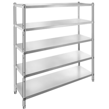 VEVOR 5-Tier Shelf | Stainless Steel | 60x18.5" | 330lbs/Shelf