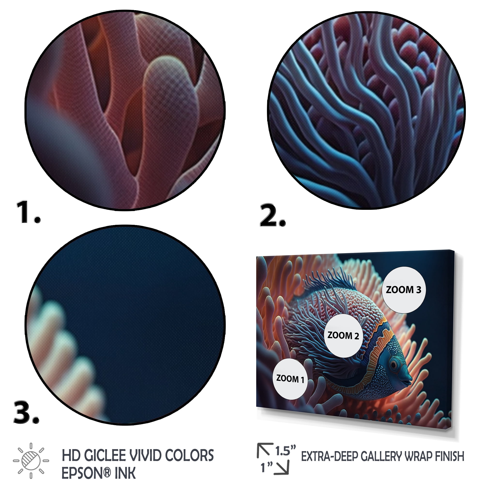 Designart Fish In The Ocean II Canvas Wall Art