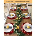 thumbnail image 4 of 15 Inch Round Placemats Set of 6, Red Boho Non Slip Heat Insulation PP Table Mats, Neutral Tribal Ethnic Abstract Geometric Motifs Washable Place Mats for Kitchen Dining Party Table Decor, 4 of 7