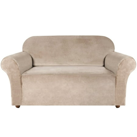 Stretch Velvet Sofa Covers For 2 Cushion Couch Slipcovers With Non Slip Straps Underneath The Furniture Crafted From Thick Comfy Rich Velour Canada Cushion Couch Covers Sofa Slipcovers, Sofa Protector Cover Argos