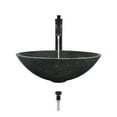 thumbnail image 2 of MR Direct 854 Honed Basalt Black Vessel Sink Ensemble with Antique Bronze finish 726 faucet, pop-up drain, and sink ring, 2 of 9