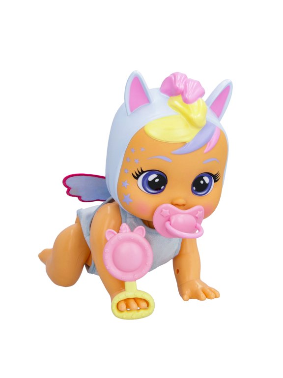 (Open Box) Cry Babies Crawling Jenna Interactive Baby Doll with 35+ Realistic Baby Sounds - Kids Ages 18 months and up
