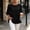 A05-Black, variant on Fall Women Blouse 3/4 Sleeve Ruffled Cotton Casual Womens Top Solid Loose Balloon Sleeve Tops