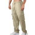 thumbnail image 2 of DODADAWANJ Breathable Sweatpants for Men with Multi Pockets Drawstring Waist Trekking Pants Loose Fit Comfortable Hiking Pants for Camping Running Workout, 2 of 7