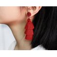 thumbnail image 3 of Pendientes de borla en capas de colores Pendientes colgantes de borla en niveles bohemios Sincero  Hogar, 3 of 3
