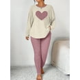 thumbnail image 4 of Plus Size Heart Fitted Long Sleeve And Long Pants Loungewear Set, 4 of 6