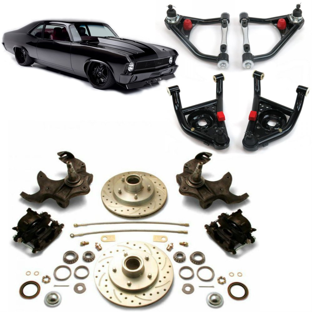 19681974 Chevy Nova Ventura Disc Brake Kit w/ 2 Drop Spindles Control