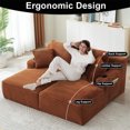thumbnail image 3 of Aukfa Oversized Double Chaise Lounge Modular Boneless Couch for Living Room, 2 Cup Holders, 4 Pillows, Corduroy, Orange, 3 of 8