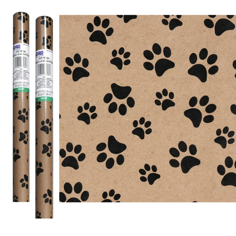 Paw Print Wrapping Paper - Dog and Cat PawPrint Pattern Designs