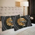 thumbnail image 2 of MKHERT Tigers Face Pillowcase Pillow Protector Cushion Cover 20x30 inch,Set of 2, 2 of 3