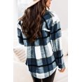 thumbnail image 3 of Asge Womens Casual Plaid Shacket Wool Blend Button Down Long Sleeve Shirt Fall Jacket Shackets, 3 of 10