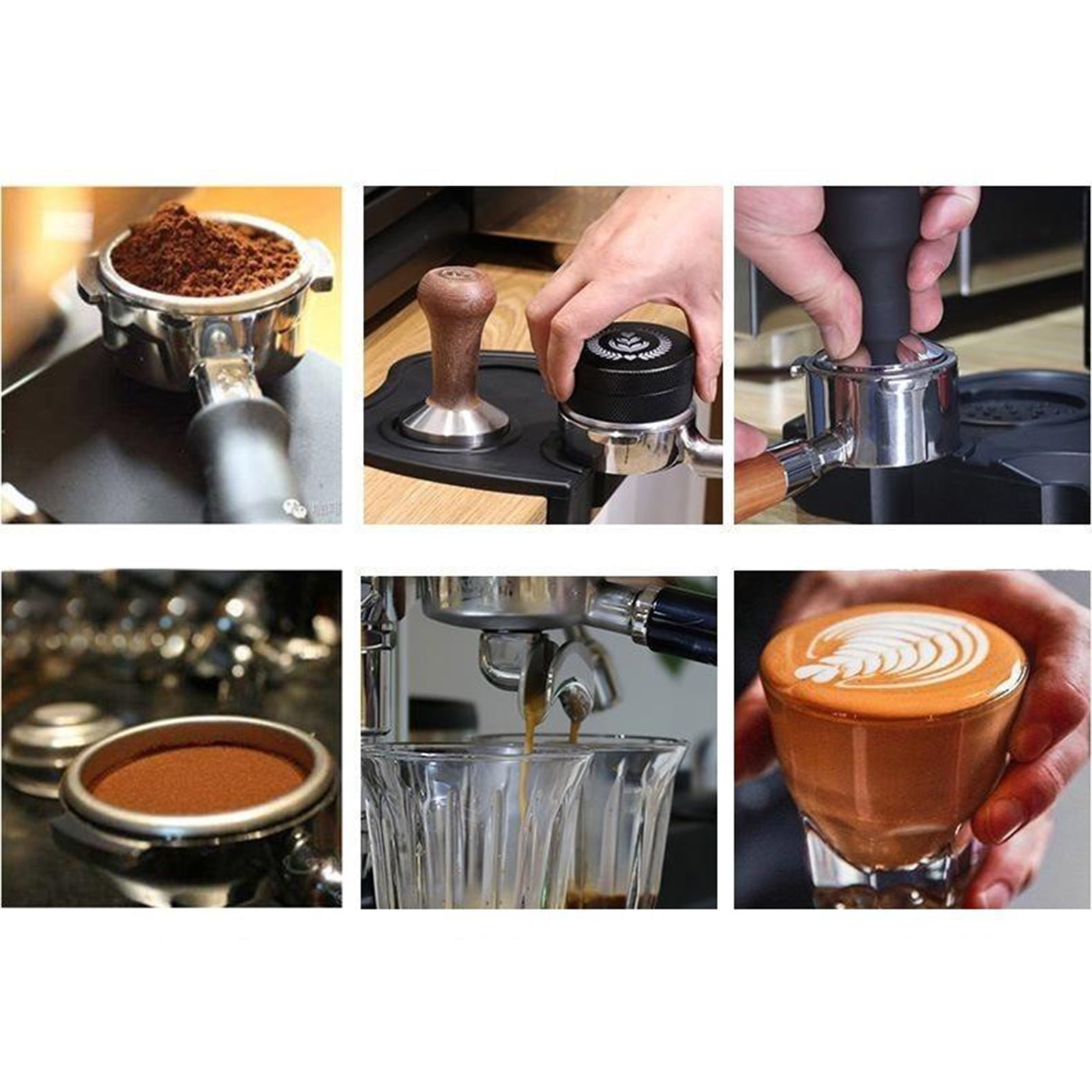 Fiocias 2x Bottomless Portafilter 51MM Wooden/Plastic Handle for Delonghi Coffee Machine