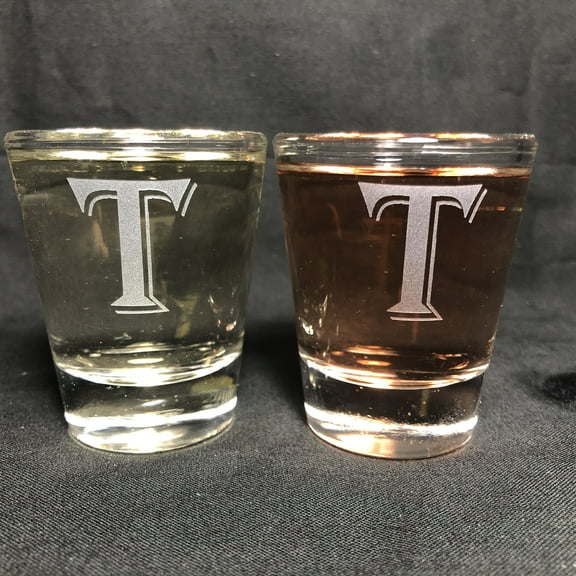 1.5OZ SHOT GLASS SET MONOGRAM T