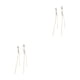 thumbnail image 2 of Jumpingount Pendientes Largo Borla Zircon Personalidad Oreja Cuelga Boda Decoración Mujer Oro Oro 2piezas, 2 of 6