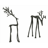 HIELLFQ Black Modern Simple Reindeer Christmas Decorations Elegant Reindeer Christmas Decor Ideal for Mantel Living Room Bedroom Office 2Pcs