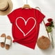 thumbnail image 1 of Xuyuer Women's Lover Printed Round Neck Short Sleeve T-Shirt, Cute Casual Graphic Tee Top for Date Nights, Anniversary Gifts and Couple Outfits, 1 of 7