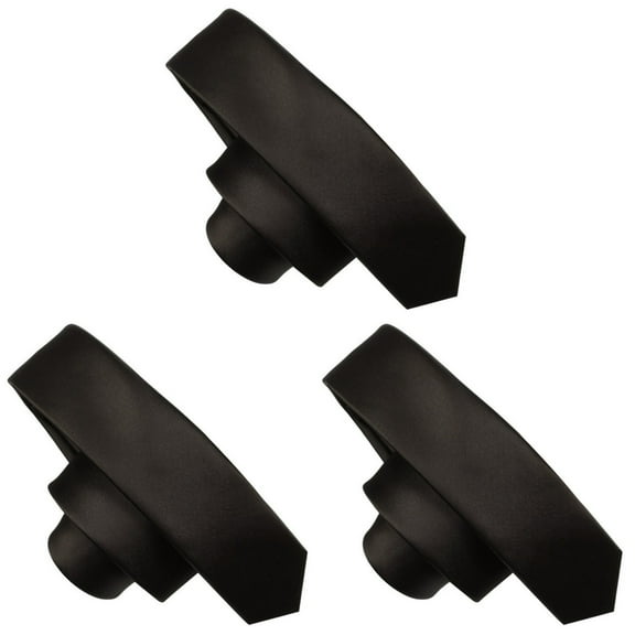 3 PCS Men Black Tie Ties for Clip on Mens Business Casual Man