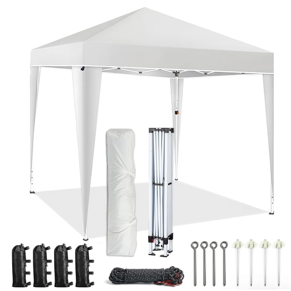 Eurhowing 10'x10' Instant Canopy Tent, Pop Up Canopy with One Push Setup, Sun Shelter for Outdoor Events Parties Camping, White