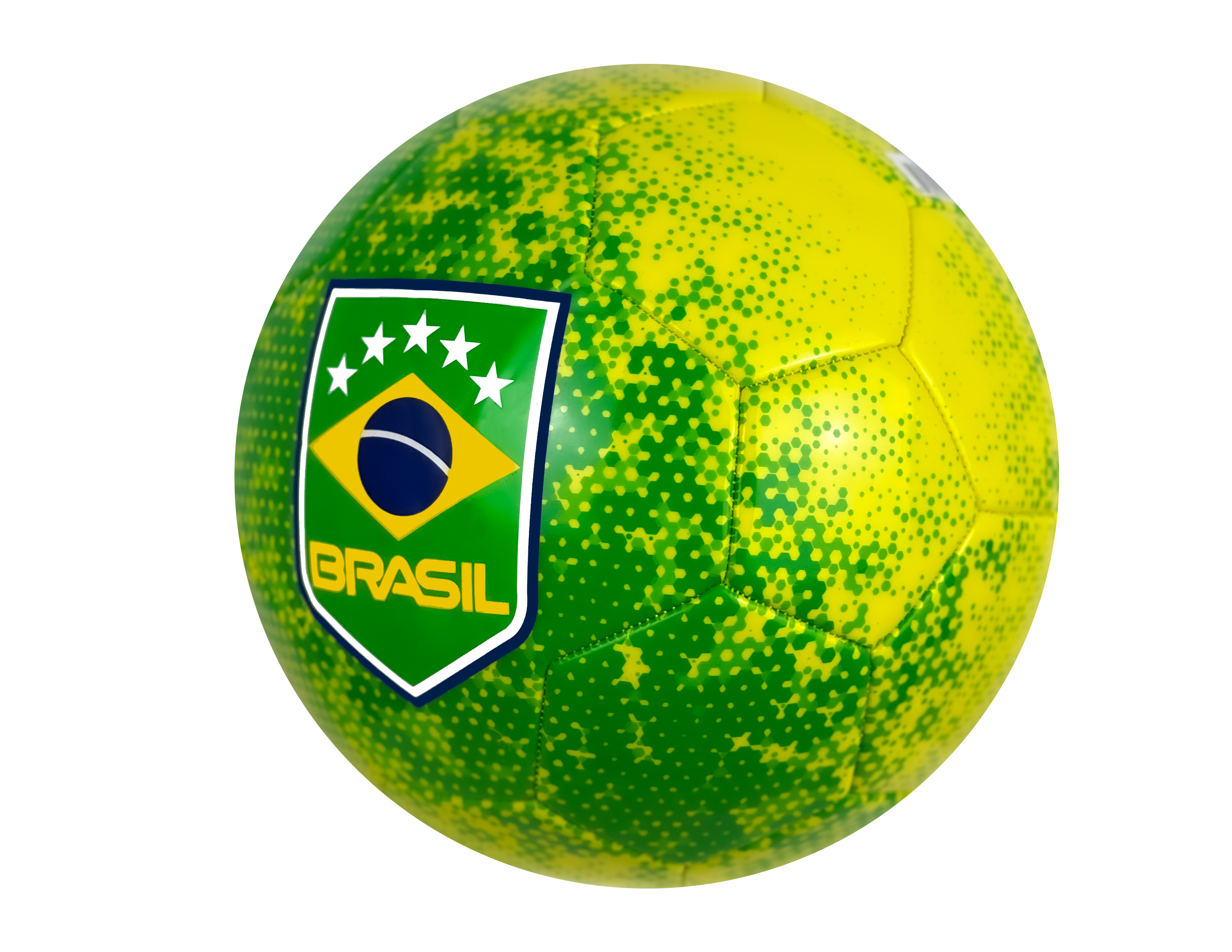 Icon Sports Brazil Fan Soccer Ball, Yellow/Green, Polyurethane, Size 5