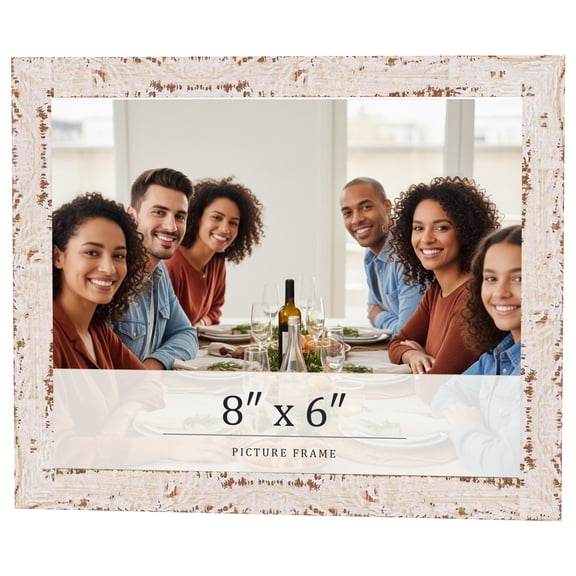 8x6 Frame White Solid Wood Picture Frame Width 1.125 Inches | Interior Frame Depth 0.5 Inches |
