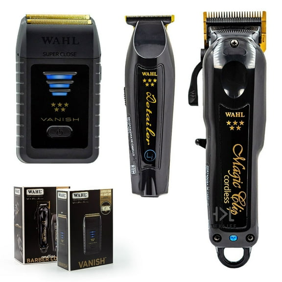 Combo Barber Wahl Black Magic Clip Y Detailer Li + Rasuradora Vanish Wahl