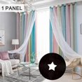 thumbnail image 1 of Star Curtains Stars Blackout Curtains for Kids Girls Bedroom Living Room Colorful Double Layer Star Window Curtains, 1 Panels (40'W x 52'L，Pink), 1 of 4