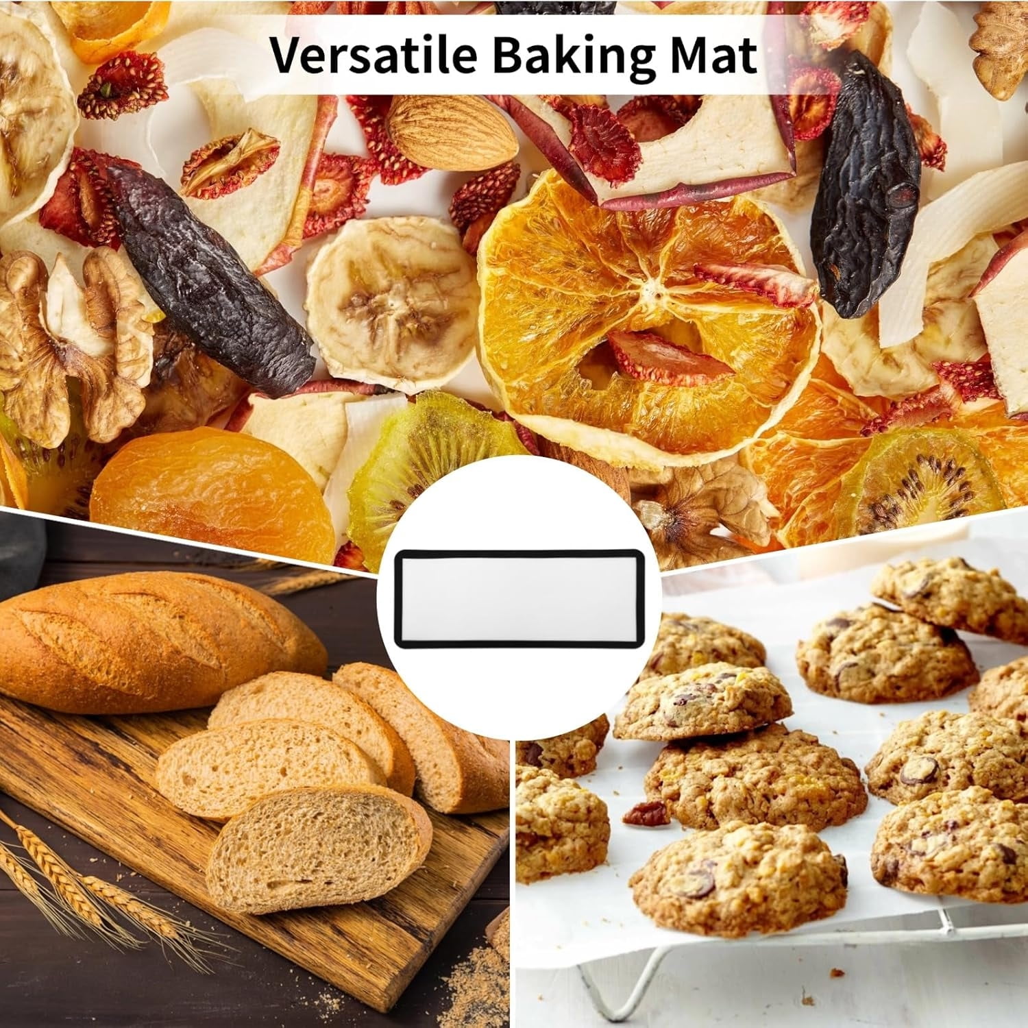 Topboutique Silicone Mats Freeze Dryer Trays Non-Stick Silicone Baking Mat Reusable Baking Sheet Drying Liners Trays Drying Liners for Kitchen,Dishwasher Safe,17 x 6.8 inch,5 Pcs Black