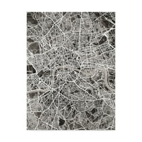 Trademark Fine Art 'London England Street Map Black' Canvas Art by Michael Tompsett