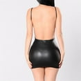 thumbnail image 3 of Women's Latex Dress with Push Up Bra Wet Clubwear Short Bodycon Night Out Party Glossy Stretch Knit, 3 of 8