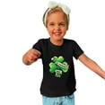 thumbnail image 4 of Lilgiuy Toddler Easter St Patrick Day T-Shirt Boys Girls Short Sleeve Lucky Shamrock Print Pullover Tops Shirt Tees Summer Casual Clothes Holiday Gifts (Black), 4 of 5