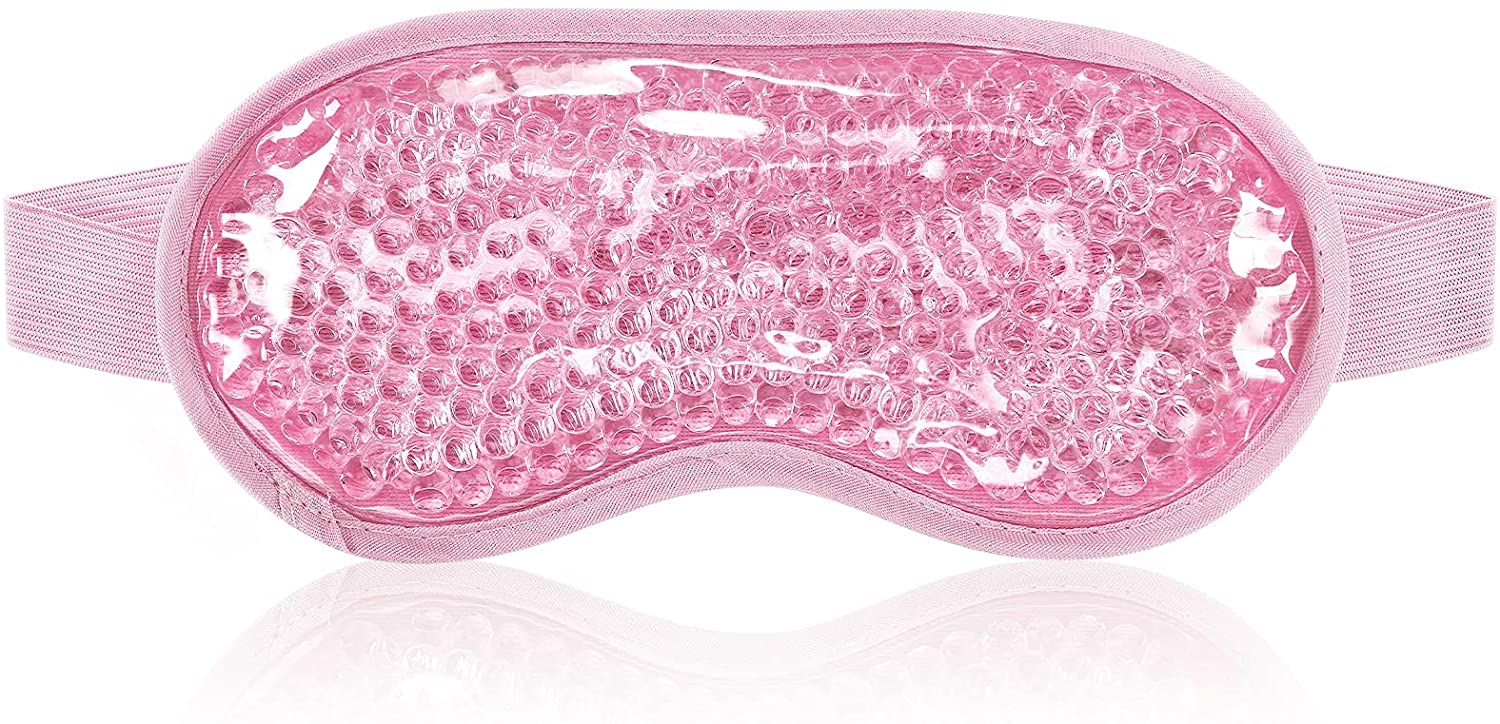 Cooling Gel Ice Eye Mask, Reusable Hot Cold Pack Compress for Stress