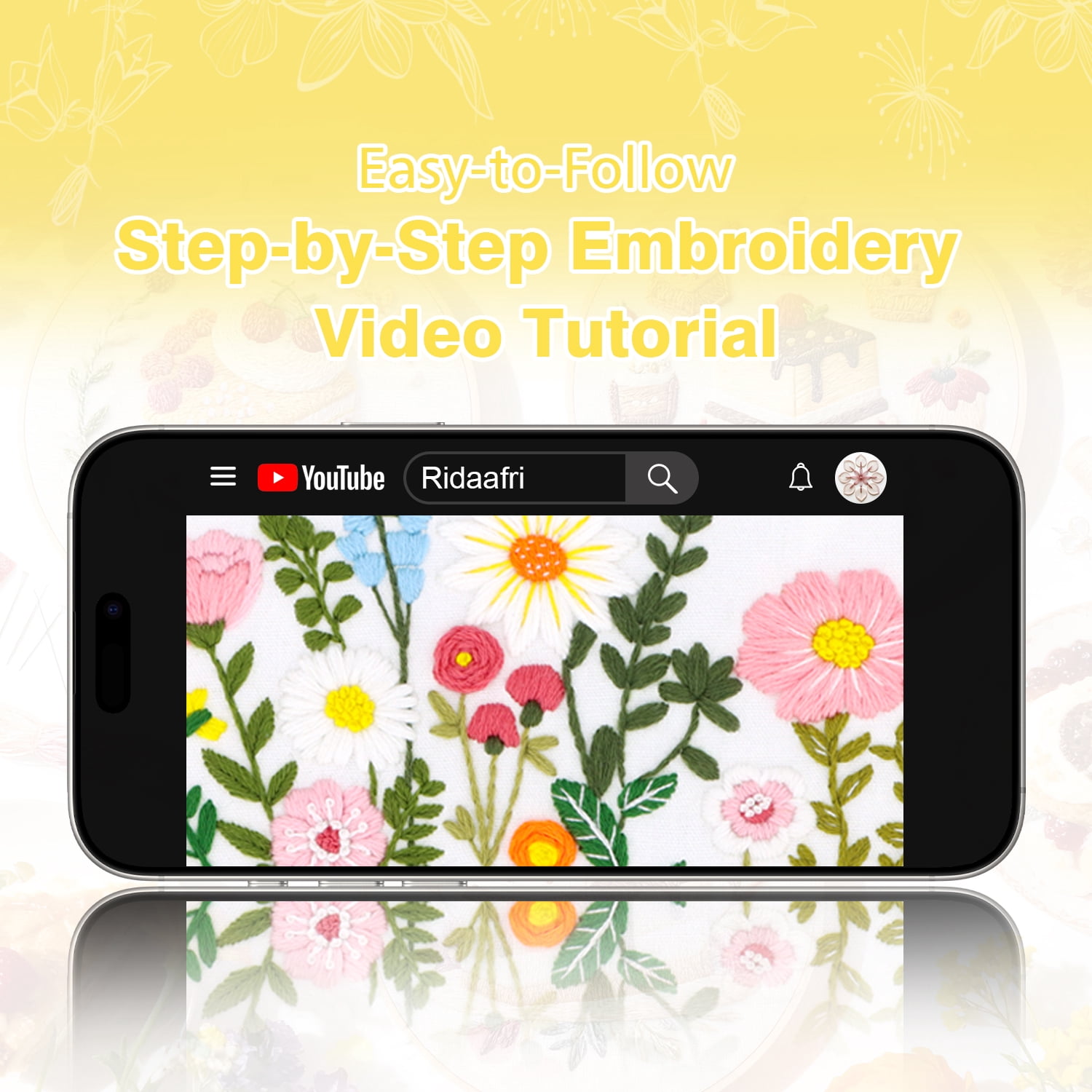 RidaaFri 3 Sets Floral Embroidery Kit Beginners, DIY Adults Craft Set, Step-by-Step Guide Video