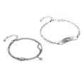 thumbnail image 1 of Set de 1 Brazalete de plata YONGSHENG con dijes para mujeres hombres parejas Vintage Simple Luna Estrella, 1 of 5