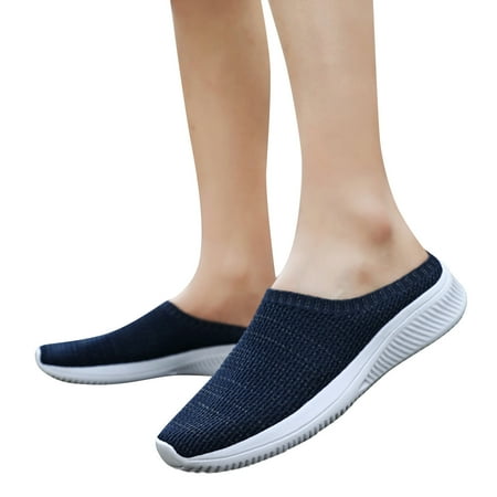 

Mepaouo Men Non Lace Running Shoes Soft Sole Ultra Lightweight Walking Shoes Solid Color Sneakers