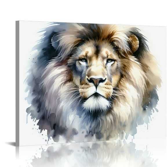 YILUYINQING Lion Face Canvas Wall Art Decor for Home, Living Room, Bedroom - Ready To Hang Room Home Art Decor 16x12in