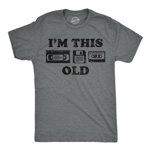 Mens Funny T Shirts Im This Old Sarcastic Retro Video Tape Graphic Novelty Tee for Men Graphic Tees