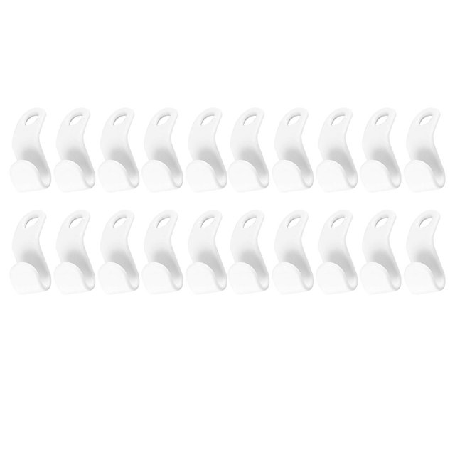 50 piezas Percha Almacenamiento de ropa Gancho para colgar Durable PP para el hogar (20 piezas)