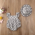 thumbnail image 3 of Seyurigaoka Baby Girls Romper with Hat, Sleeveless Polka Dots Bodysuit, Jumpsuit  Cap, 3 of 8
