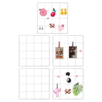 8x8 in Wall Grid Panel, 5 Pack Wire Grid Panel Shelf Board Metal Gridwall Photo Pictures Display Hanging Organizer Mesh Frame Memo Board for Display DIY Craft Shows Home, White