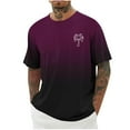 thumbnail image 1 of Mens Camisas de Manga Corta Impresión Casual Deportes Cuello Redondo Blusa, Poliéster Ligero para la Primavera Verano Al Aire Libre Uso Diario, 1 of 4