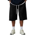 thumbnail image 3 of Men's Baggy Sweat Shorts 2026 Lightweight Drawstring Y2k Shorts Casual Under Knee Shorts Raw Hem Gym Shorts with Pockets, M, 3 of 7