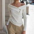 thumbnail image 2 of HongQid Women's Casual Long Sleeve Off-The-Shoulder Tee Going Out Tops, 2 of 7