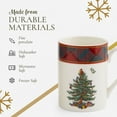 thumbnail image 4 of Spode Christmas Tree Tartan 10oz Mug & 8" Tray Set (3-Piece Set) - Festive Porcelain Mugs with Melamine Tray, Dishwasher & Microwave Safe - Holiday Gatherings & Entertaining, 4 of 7