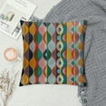 thumbnail image 2 of Nawypu  Mid Century Throw Pillow Cushion Cover, Simple Colored Drop Shapes Abstract Symmetrical Grid Greyscale Background, Decorative Square Accent Pillow Case,, 2 of 5