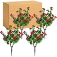 thumbnail image 4 of Qinaqin 4 Pack de 35in Artificial Camellia con Ground Spike Fake Silk Topiary Trees para Hogar Profundidadcor Garden Patio y Indoor Use Rojo Color, 4 of 6