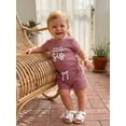 thumbnail image 6 of BemeyourBBs Newborn Baby Girls Little Sister Outfits Waffle Knit Little Sis Letters Letters Embroidery Short Sleeve Romper with Pockets Shorts Set 2Pcs Infant Baby Girl Summer Clothes, 6 of 9