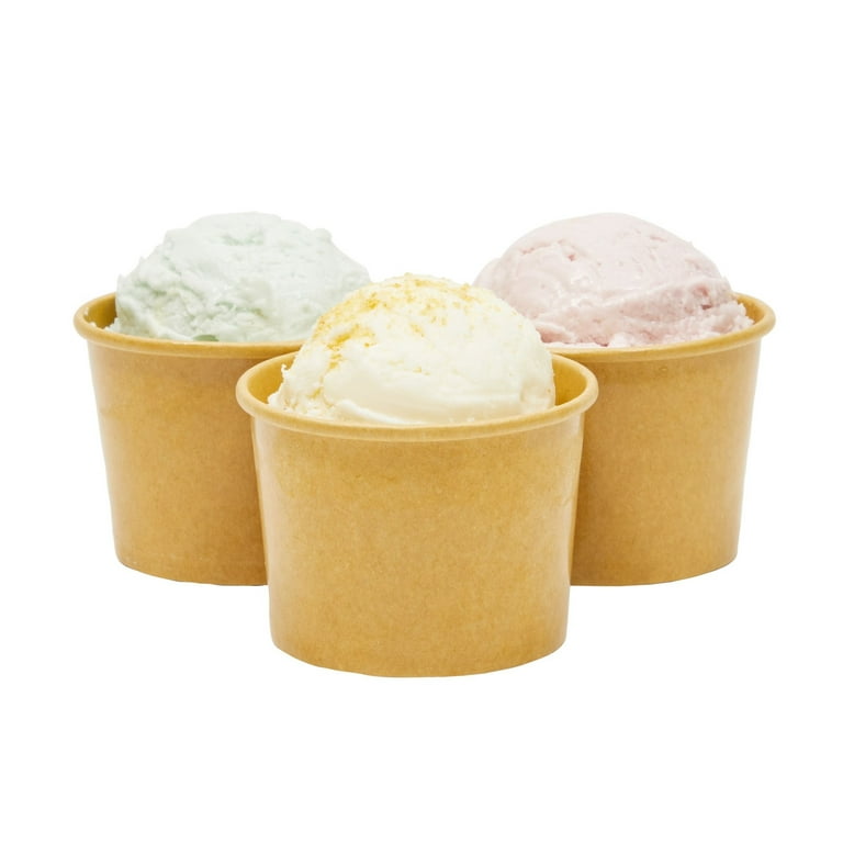 Dessert Ice Cream Cups Bowls with Lids 5 oz - Set of 6 for