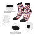 thumbnail image 5 of Rateoe record rock Skull lips Pattern Quarter Crew Socks,Toe Seamed Ankle Socks,Cotton Cushioned Breathable Athletic Crew Sports Socks, 5 of 7
